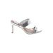 DV by Dolce Vita Heels: Slide Stiletto Cocktail Silver Shoes - Women's Size 9 - Open Toe