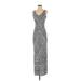 Tommy Bahama Casual Dress - Wrap V-Neck Sleeveless: Gray Stripes Dresses - Women's Size X-Small