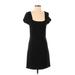 White House Black Market Casual Dress - Sheath Square Short sleeves: Black Print Dresses - Women's Size Small