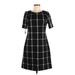 Tommy Hilfiger Casual Dress - A-Line High Neck Short sleeves: Black Dresses - Women's Size 6