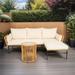 3-Piece Outdoor Patio Wicker Sofa Lounger Chair Set with Coffee Table