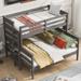 Wood Twin XL over Queen Bunk Bed with Ladder