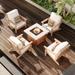 5-Piece Outdoor Patio Conversation Set with Propane Fire Pit Table