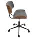 Mid-Century Modern Adjustable Office Chair,Tufted Back Accent Chair with Swivel Design