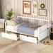 Twin Daybed with 2 Drawers, Vintage Side Rail, Solid Wood Slat Support - Bringing Warmth and Sunshine to Yofwood Home