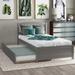 Wood Platform Bed with Trundle, Twin Size, Elegant Design, Solid Construction, Maximized Space, Health and Comfort