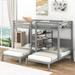 Triple Bunk Bed: Twin XL over Twin & Twin, Guardrail Included