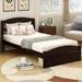 Espresso Finished Twin Platform Bed Frame with Storage Drawer - No Box Spring Required, Robust Wood Construction, Classic Style