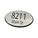 Montague Metal Products Inc. Classic Oval Floating Mount Two Line Oval Wall Plaque Metal in White/Black | 13.75 H x 8.25 W x 0.08 D in | Wayfair