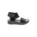 Eileen Fisher Sandals: Slip-on Wedge Casual Black Solid Shoes - Women's Size 8 - Open Toe