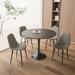 George Oliver Tannehill 4 Person Dining Table Set w/ Round MDF Dining Table & Comfortable Dining Chair Wood/Metal in Black/Brown | Wayfair