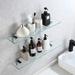 Rebrilliant Schwager Wall Bathroom Shelves Glass/Metal in Gray | 4 H x 24 W x 5 D in | Wayfair 3EC180D36E4B48B8B937FF2AE2B37179