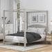 Gracie Oaks Burstyn Canopy Bed Wood in Gray | 70.9 H x 62.8 W x 83.9 D in | Wayfair DB92329104EE4A12B925E349FB62F398