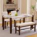 Red Barrel Studio® Keisha Rectangular 46.53" L x 29.88" W Dining Set Wood in Brown/White | 30.02 H x 29.88 W x 46.53 D in | Wayfair