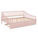 Red Barrel Studio® Huldah Daybed Wood in Pink | 32.3 H x 82 W x 75.8 D in | Wayfair 041440CA3A3D4CD088FC87A68BD855E0