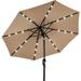 Arlmont & Co. Vincenza 120" Lighted Market Umbrella w/ Crank Lift Counter Weights Included in Brown | 96 H x 120 W x 120 D in | Wayfair