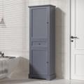 Winston Porter Bathroom Storage Cabinet w/ Adjustable Shelf, Metal in Gray | Wayfair F7E59EC2E7104971AE874B724B5EBC27