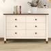 Red Barrel Studio® Wooden Storage Cabinet w/ 6 Drawers, Cream+Walnut in Brown | 29.63 H x 46.63 W x 17.27 D in | Wayfair