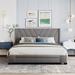Latitude Run® Storage Bed Linen Upholstered Platform Bed w/ 3 Drawers Upholstered in Gray | 41 H x 66 W x 85.75 D in | Wayfair