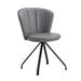 Side Chair - George Oliver Ayva 17.73" Wide Swivel Side Chair Faux Leather in Black | 32.7 H x 17.73 W x 21.47 D in | Wayfair