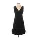 MICHAEL Michael Kors Casual Dress - Party V-Neck Sleeveless: Black Print Dresses - Women's Size 2