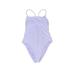 Victoria's Secret One Piece Swimsuit: Purple Solid Swimwear - Women's Size X-Large