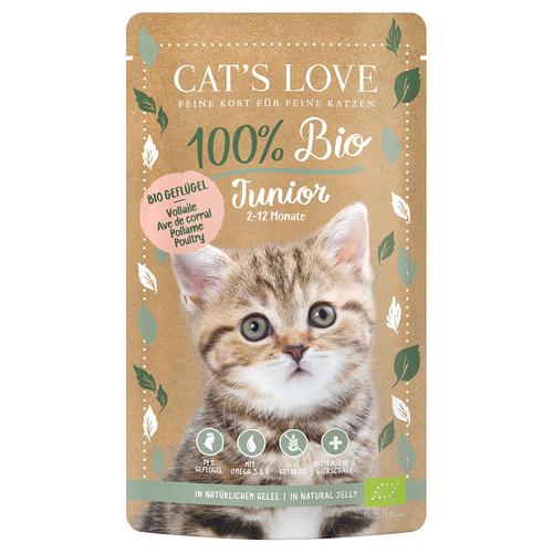 6x100g Cat's Love Bio Junior Bio-Geflügel Katzenfutter nass