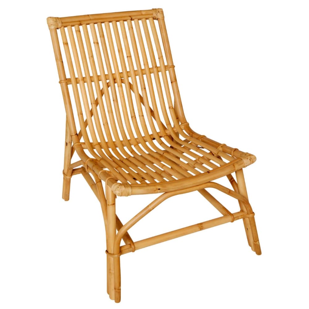 Chauffeuse en rotin vintage beige