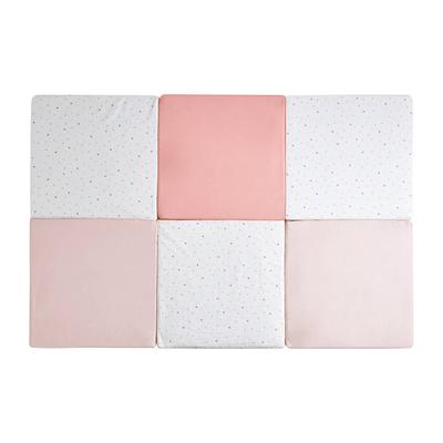 Maxi tapis d'éveil et de motricité 5en1 Bébé Rose Coton 180x120 cm