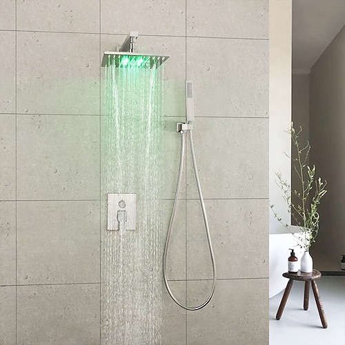 Duscharmaturen einstellen - Handdusche inklusive LED Feste Montierung Moderne Galvanisierung Innen Montage Keramisches Ventil Bath Shower Mixer Taps Image