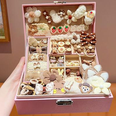 Korean Version Of Children's Pink Hair Accessories Gift Box Set Girl Princess Hair Card Girl Headwear Baby Jewelry Birthday