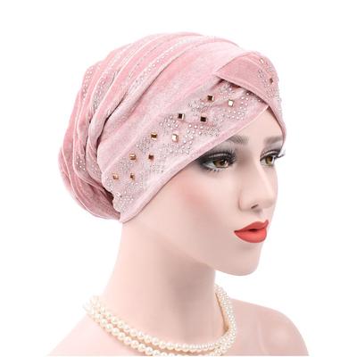 Solid Color Inner Hijabs Muslim Turban Caps For Women With Drill Ethnic Islamic Wrap Head Turbante Ready To Wear Hijab Bonnet