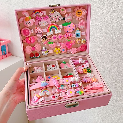 Koreanische Version des rosafarbenen Haarschmuck-Geschenkbox-Sets für Kinder, Mädchen-Prinzessin-Haarkarte, Mädchen-Kopfbedeckung, Babyschmuck, Geburtstag Image