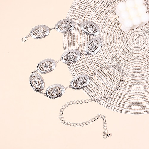 Retro Vintage Y2K Taillenkette Kettenriemen Pirat Elfen Kostüm Damen Keltisch Vikinger Fantasie Maskerade Alltagskleidung Erwachsene Gürtel Image