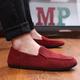 Men's Loafers Slip-Ons Suede Shoes Penny Loafers Comfort Shoes Walking Casual Daily Satin Comfortable Slip Resistant Elastic Band claret Dark blue A Oil green Summer Fall