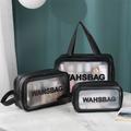 3Pcs Clear Washing Bags Waterproof Toiletry Cosmetic Makeup Bags for Traveling, Transparent Travel Organizer for Accessories, Toiletries