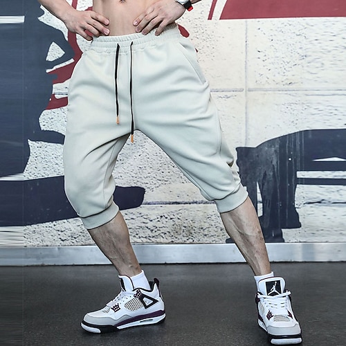 Herren Sportliche Shorts Kurze Sporthose Caprihose Tasche Glatt Komfort Atmungsaktiv Fitness Laufen Fitnessstudio Sport Athleisure Schwarz Königsblau Image