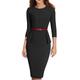 Women's Work Dress Sheath Dress Semi Formal Dress Fashion Midi Dress Ruched Crew Neck 3/4 Length Sleeve Plain Regular Fit Black Red Blue Fall Winter S M L XL XXL