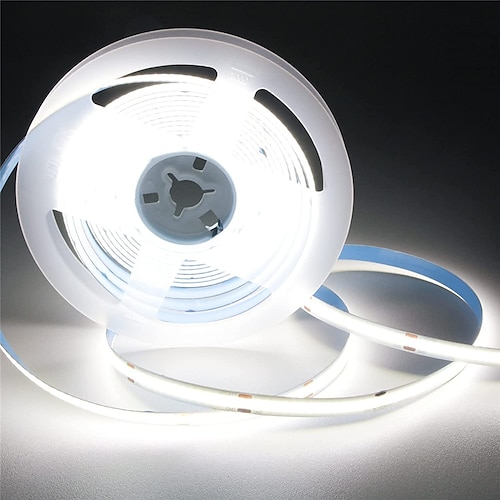 2~5m cob led streifen licht 640/960/1600 leds 10mm warmweiß rot blau gelb 12v für unterschrank kosmetikspiegel schlafzimmer küche Image