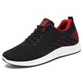 Per uomo Scarpe da ginnastica Scarpe da corsa Flyknit Traspirante Indossabile Leggero Comodo Corsa All'aperto Punta tonda Gomma PVC A maglia Primavera Autunno Nero Nero / Rosso