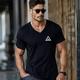 Herren-T-Shirt aus 100 % Baumwolle, grafische Mode, Outdoor-Casual-T-Shirt, T-Shirt, Street-Casual-Tages-T-Shirt, Schwarz, Weiß, Grau, Kurzarm-Shirt mit V-Ausschnitt, Frühlings- und Sommerbekleidung, Bekleidung