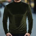 Per uomo Maglietta Camicia a Maniche Lunghe Manica Lunga Dolcevita Primavera Autunno Semplice Moda Designer Essenziale Vacanza Streetwear Uscire Marrone Verde Grigio Maglietta Top per Uomo