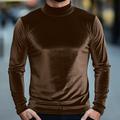 Per uomo Maglietta Camicia a Maniche Lunghe Manica Lunga Dolcevita Primavera Autunno Semplice Moda Designer Essenziale Vacanza Streetwear Uscire Marrone Verde Grigio Maglietta Top per Uomo