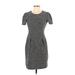 Gap Casual Dress - Sheath Crew Neck Short sleeves: Gray Dresses - Women's Size 2