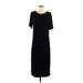 Gap Casual Dress - Sheath Scoop Neck Short sleeves: Black Solid Dresses - Women's Size Small