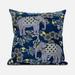 18 x 18 in. Two Elephants Broadcloth Indoor & Outdoor Zippered Pillow - Grey Blue & Brown