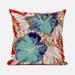 26 x 26 in. Hawaii Floral Duo Broadcloth Indoor & Outdoor Zippered Pillow - Red Pink & Blue