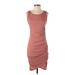 Leith Casual Dress - Bodycon Scoop Neck Sleeveless: Brown Solid Dresses - Women's Size Small