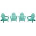 DuroGreen Adirondack Chairs Made With All-Weather Tangentwood Set of 4 Oversized High End Classic Patio Furniture for Porch Lawn Deck or Fire Pit No Maintenance USA Made Aruba