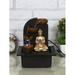 Decorative Polyresin Buddha Steps Water Fountain Brown